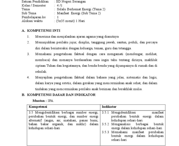 Rpp tema 3 kelas 5 revisi 2017