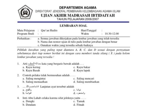 Soal UTS PAI Kelas 6 Semester 1 Panduan Lengkap