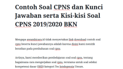 Contoh Soal CPNS 2020 Panduan Lengkap