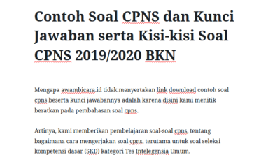 Contoh Soal CPNS 2020 Panduan Lengkap
