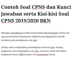 Contoh Soal CPNS 2020 PDF Panduan Lengkap