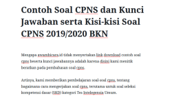Contoh soal tes cpns 2018