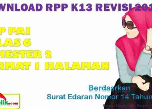RPP PAI 1 Lembar Kelas 1-6 Semester 1