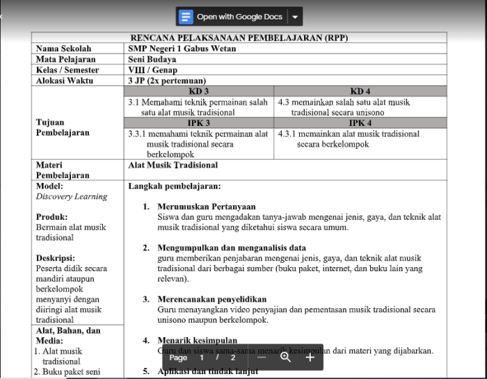 Download rpp seni budaya sma kurikulum 2013 revisi 2017