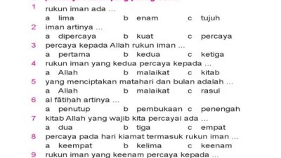 Soal UTS Agama Islam Kelas 1 SD Kurikulum 2013