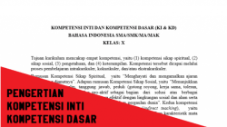 KI KD Bahasa Indonesia SMK Kurikulum 2013 Revisi 2018