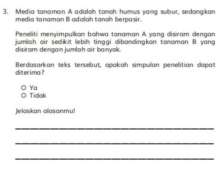 Contoh soal akm sd kelas 4