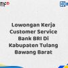 Lowongan Kerja Customer Service Bank BRI Di Kabupaten Tulang Bawang Barat Tahun 2025 (Lamar Sekarang)