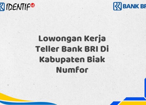 Lowongan Kerja Teller Bank BRI Di Kabupaten Biak Numfor Tahun 2025 (Lamar Sekarang)