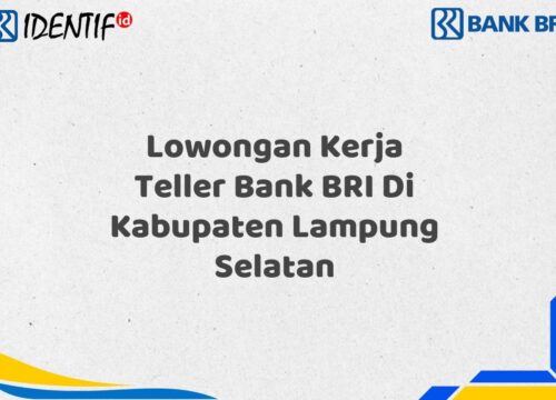Lowongan Kerja Teller Bank BRI Di Kabupaten Lampung Selatan Tahun 2025 (Daftar Sekarang)