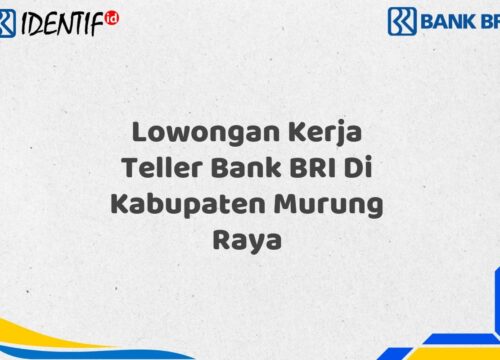 Lowongan Kerja Teller Bank BRI Di Kabupaten Murung Raya Tahun 2025 (Lamar Sekarang)