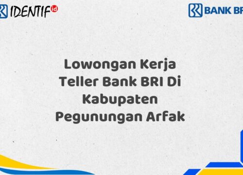 Lowongan Kerja Teller Bank BRI Di Kabupaten Pegunungan Arfak Tahun 2025 (Segera Daftar Sebelum Terlambat)