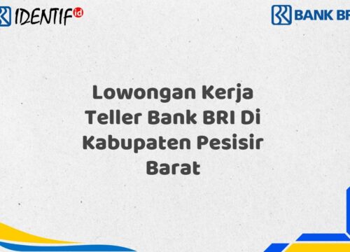 Lowongan Kerja Teller Bank BRI Di Kabupaten Pesisir Barat Tahun 2025 (Buruan Daftar Sekarang)