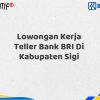 Lowongan Kerja Teller Bank BRI Di Kabupaten Sigi Tahun 2025 (Apply Now)