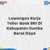 Lowongan Kerja Teller Bank BRI Di Kabupaten Sumba Barat Daya Tahun 2025 (Daftar Sekarang)
