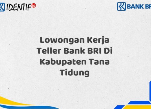 Lowongan Kerja Teller Bank BRI Di Kabupaten Tana Tidung Tahun 2025 (Resmi)