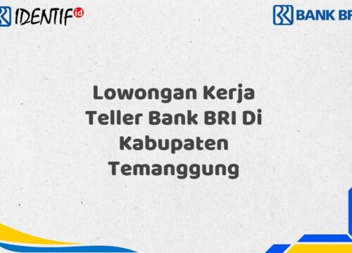Lowongan Kerja Teller Bank BRI Di Kabupaten Temanggung Tahun 2025 (Segera Daftar Sebelum Terlambat)