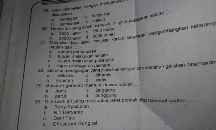 Sasaran gerakan memukul lawan adalah