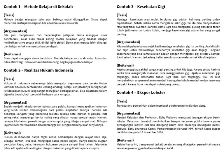 Dibawah ini merupakan struktur teks eksposisi kecuali
