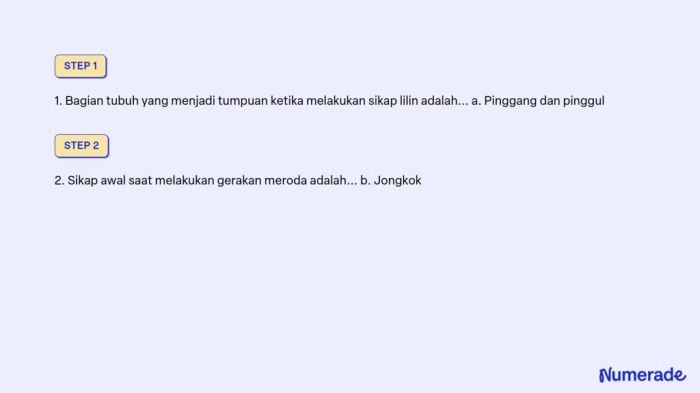 Sikap badan ketika akan melakukan langkah ke depan adalah