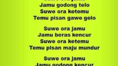 Lagu suwe ora jamu berasal dari daerah