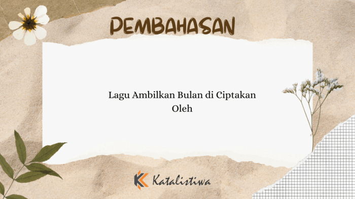 Lagu ambilkan bulan bu diciptakan oleh