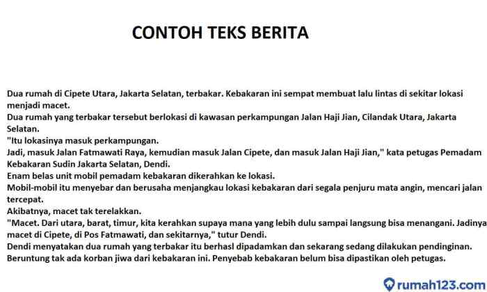 Teks berita sebaiknya ditulis secara