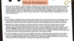 Karya musik daerah bersifat anonim artinya