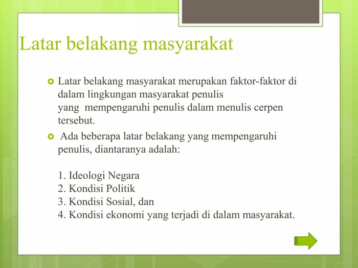 Salah satu unsur ekstrinsik cerpen adalah