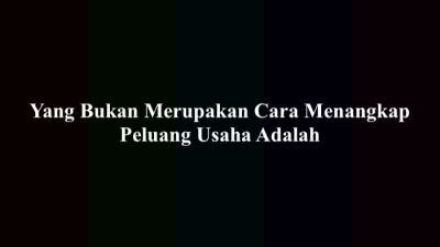 Menyingkap Rahasia Bukan Cara Menangkap Peluang Usaha