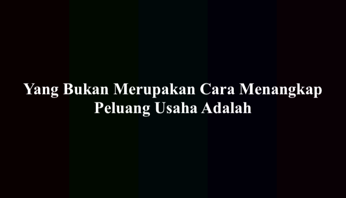 Menangkap peluang usaha