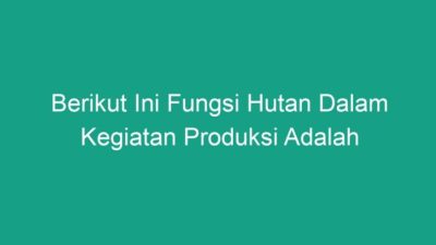 Berikut ini merupakan fungsi hutan kecuali