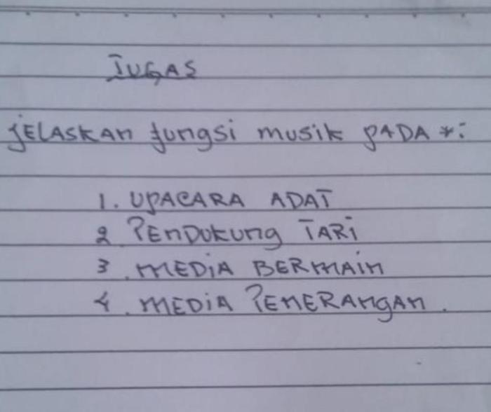 Secara umum musik berfungsi sebagai media