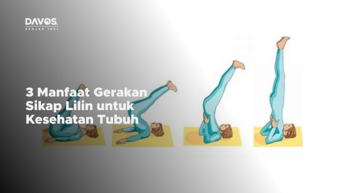 Sikap lilin yang benar yaitu posisi kedua tungkai harus