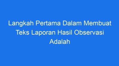 Memahami Tujuan Laporan Observasi Untuk Mendokumentasikan dan Menganalisis
