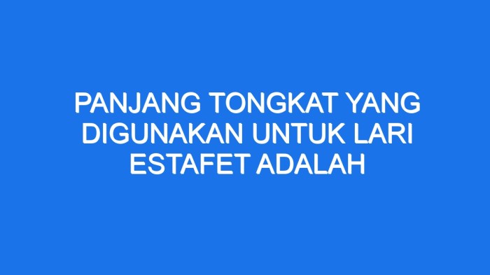 Panjang tongkat yang digunakan untuk lari estafet adalah