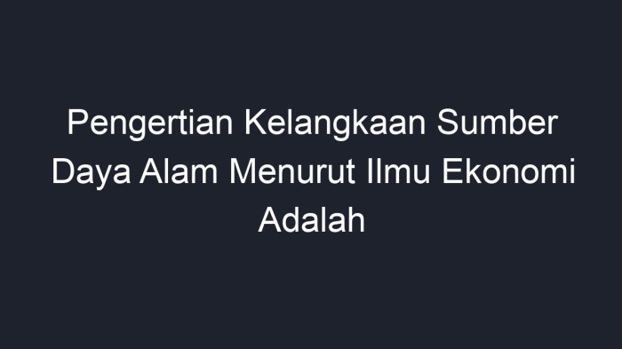 Kelangkaan sumber daya dilihat dari sudut ekonomi disebabkan oleh faktor
