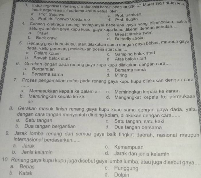 Induk organisasi renang