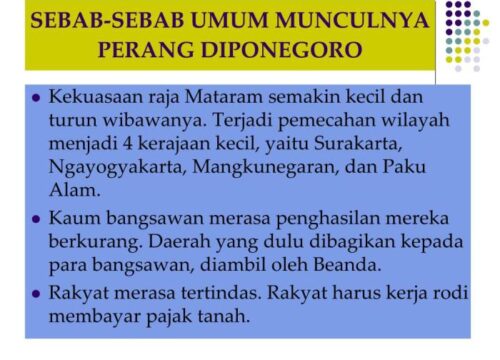 Penyebab Utama Pecahnya Perang Diponegoro Adalah Kombinasi Tekanan Politik, Ekonomi, dan Sosial