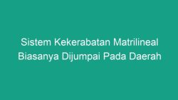 Sistem kekerabatan matrilineal biasanya dijumpai pada daerah