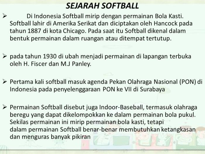 Induk organisasi softball di indonesia adalah