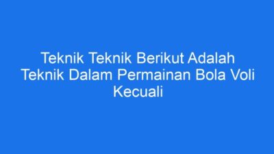 Kesalahan dalam permainan bola voli kecuali