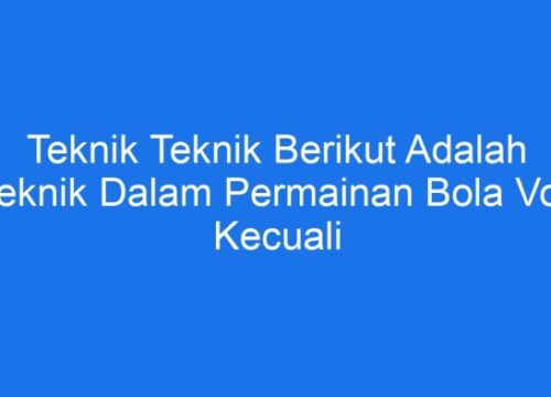 Kesalahan dalam Permainan Bola Voli, Kecuali Apa?