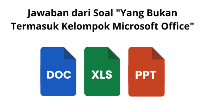 Berikut ini yang bukan termasuk kelompok program microsoft office adalah