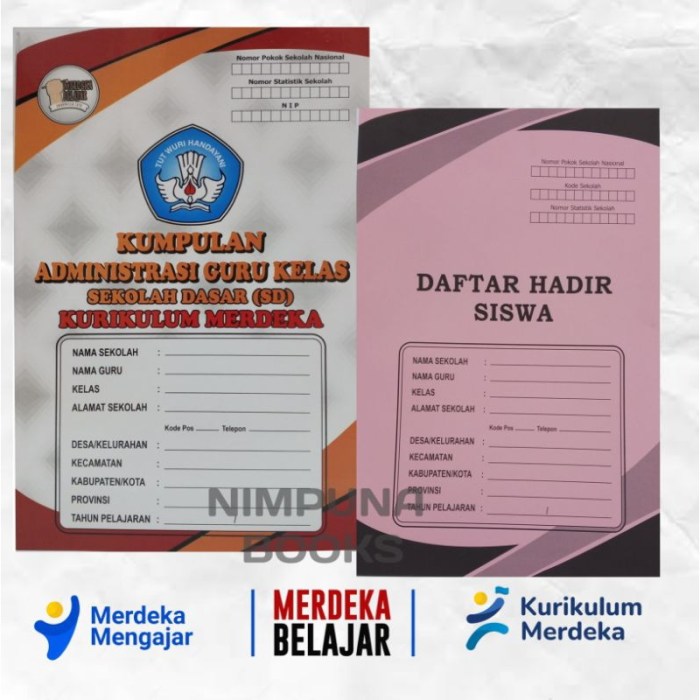 Download administrasi guru kelas sd kurikulum 2013