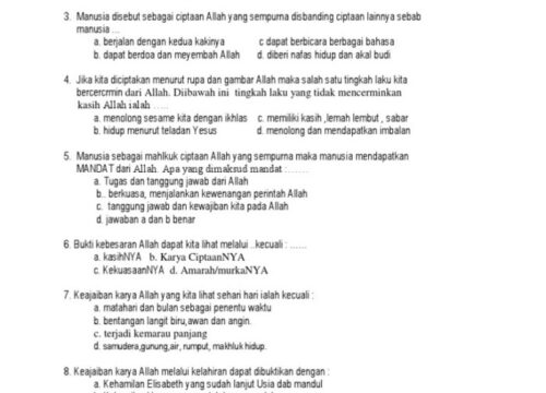Soal Agama Kristen Kelas XII Semester 1 Materi dan Persiapan