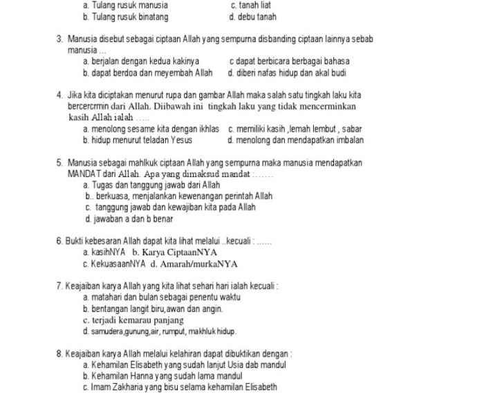 Agama soal kelas katolik semester sd essay uas latihan ulangan xii kunci kls
