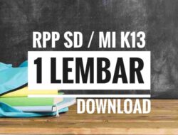 Download RPP 1 Lembar SD Semester 1 Panduan Lengkap