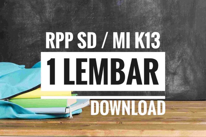 Download rpp 1 lembar sd semester 1