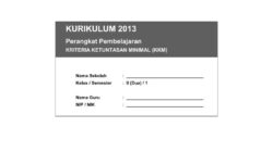 KKM Kelas 2 K13 Revisi 2017 Panduan dan Strategi Pembelajaran
